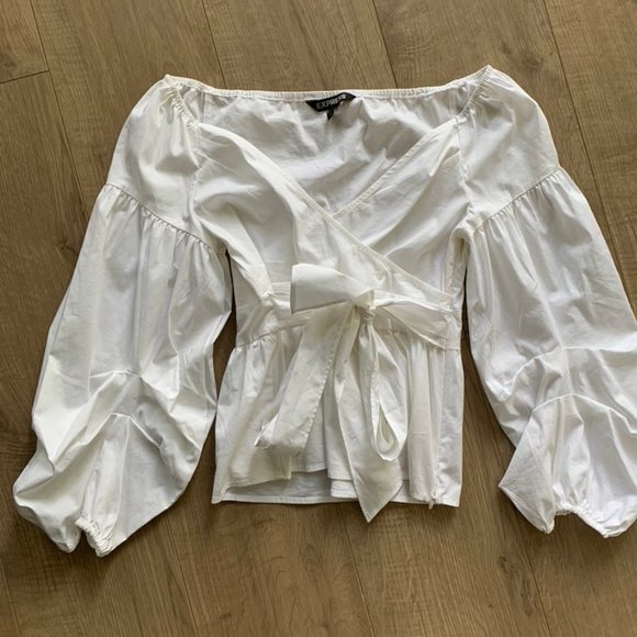 Express Tops - Express White Blouse, Size Small